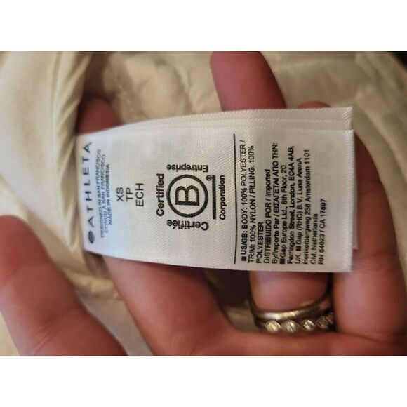 Athleta Cozy Sherpa Sweatshirt Women's XS White Quilted Half Snap Hiking Outdoor - Picture 4 of 4